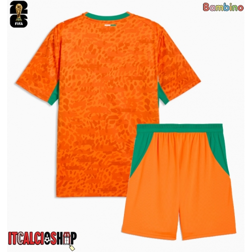 Costa d'Avorio Prima Maglia Bambino Mondiali 2026 Manica Corta (+ Pantaloni corti)